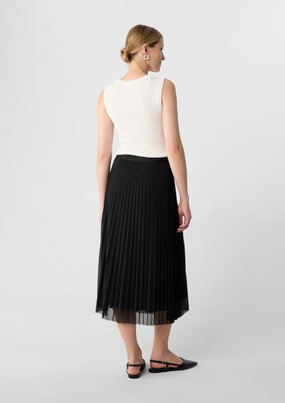 Plissé Rok in Mesh Dames COMMA