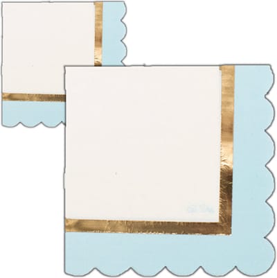 Givi Italia Feestservetten - 32x - baby shower - blauw - 3 laags - 33 x 33 cm - geboorte