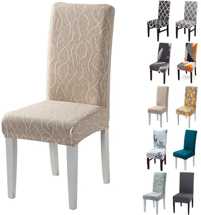 Stoelhoezen, 4-delig, rekbaar, afneembaar, wasbaar, modern, voor eetkamer, slipcover, decoratie, bruiloft, hotel, restaurant
