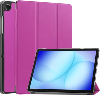 Hoesje - Geschikt voor Samsung Galaxy Tab A11 Plus / A9 Plus - Dun & Stevig - Hardcover Book Case - Trifold Bookcase Hoes - Hard Cover - Tablethoes - Paars