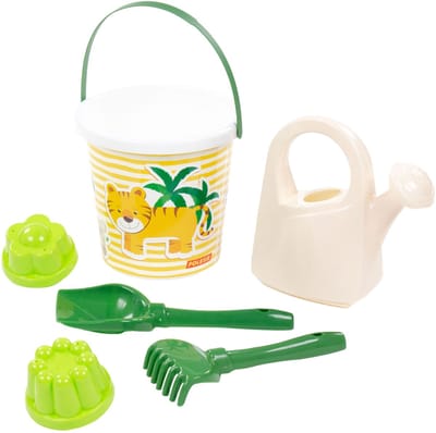 Cavallino Toys Safari XL Bucket Set with Sand Shapes Lion 8pcs.