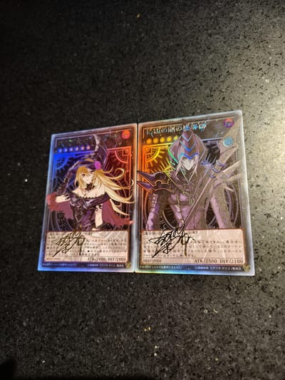 2 stuks/set Yu-gi-oh! Legendarische Magiër van Donkere Zelfbeheersing Verzamel Handtekening Ruil Flash Card Anime Cartoon Kerst Hoge Kwaliteit Cadeau gray