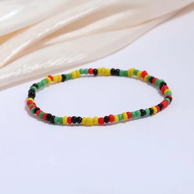 Leerella Schitterende Kralen Enkelband Kleurmix6 CLR14- Perfect Cadeau voor Verjaardagen, Valentijnsdag, Moederdag & Meer! Kies uit 17 Prachtige Kleur Opties!" 21cm