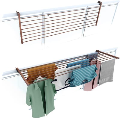 Foxydry Duo 162 cm wasrek balkon - corten - rechthoekige reling