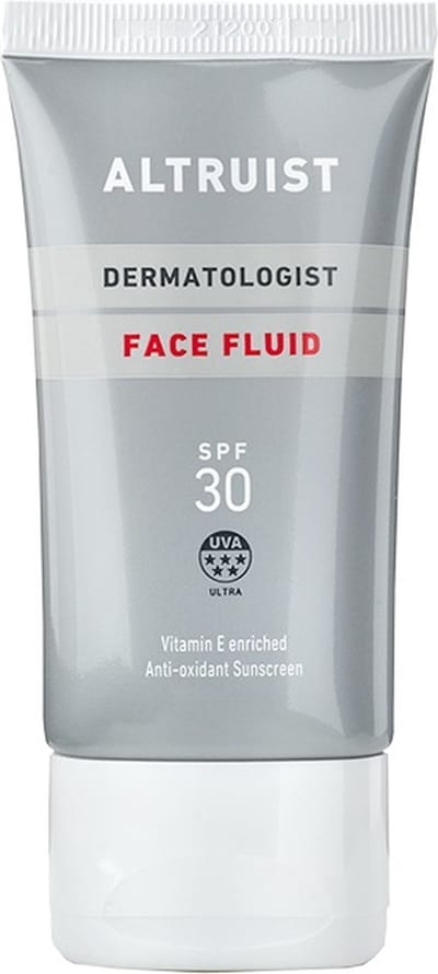 Altruist Face Fluid SPF30 - SPF30 - Zonnebrand gezicht - Vitamine E en Niacinamide - Waterresistent - Snel absorberend - Dermatologisch Getest - Parfumvrij - Reisformaat - 50 ml