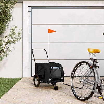 Fietsaanhanger Hond - Hondenkar Fiets - Veilig Vervoer - Robuust IJzeren Frame - 76 x 53 x 11 cm - Zwart