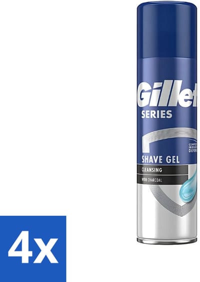 Gillette Series - Scheergel - Cleansing - Charcoal - 4 x 200 ml
