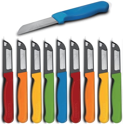 Solingen Schilmesje Robuust Handvat – RVS Glad – 16 cm met Blade Cover – Mix – 10 Stuks