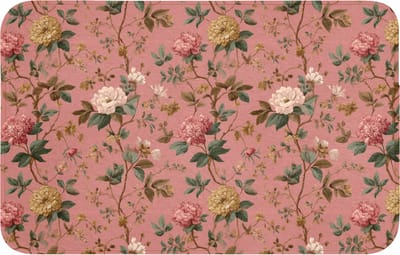 WC mat 80x50 cm - Antislip - Klassiek - Botanisch - Roze - Toiletmat - Vloermat - Douchemat - Toilet tapijt - Toiletmatten