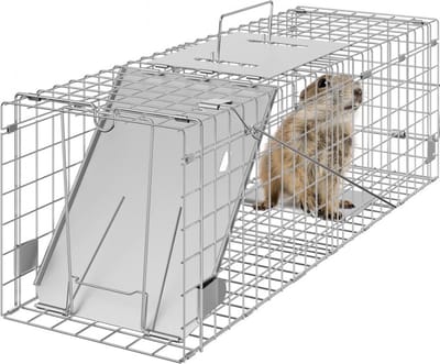 Marter Trap 610x203x203mm Live Trap Gegalvaniseerde ijzerdraad Konijnenval Dierenval Draadval Box Trap Universele Vangkooi voor Wasberen Katten Eekhoorns Eekhoorns