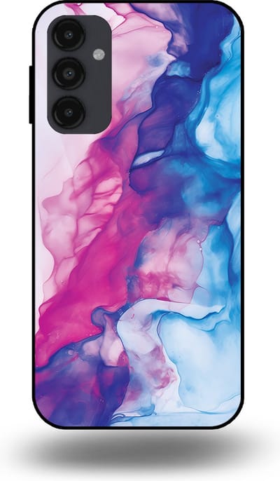 Smartphonica Telefoonhoesje Geschikt voor Samsung Galaxy A34 5G met Roze Blauw Marmer Opdruk - TPU Backcover Case Rose Blue Marble Design geschikt voor Samsung Galaxy A34 5G