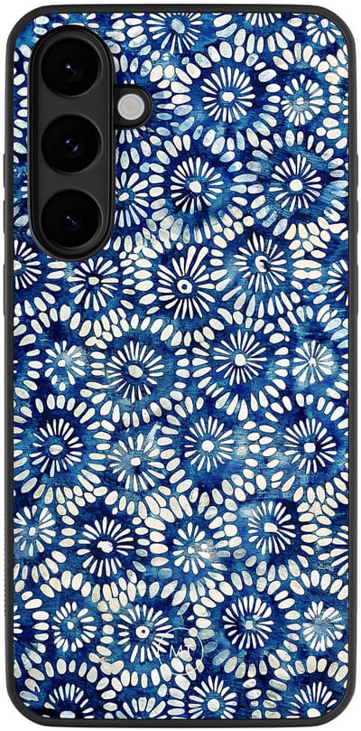 Hoesje geschikt voor Samsung Galaxy S25 FE - Azure daisies - TPU Hard Case Backcover - Multi - Mooie Telefoonhoesjes