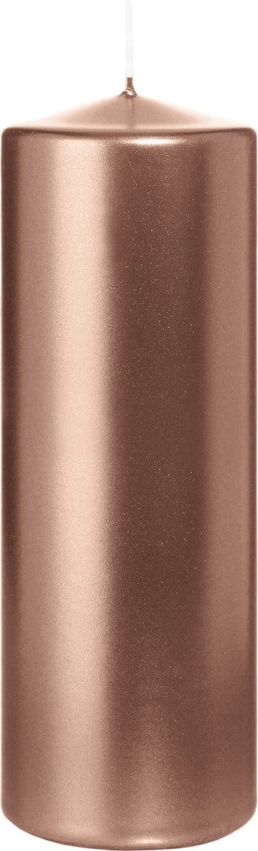 Wiedemann Cilinderkaars/stompkaars - metallic rosé goud - 20 x 7 cm - 103 branduren - zuilkaarsen