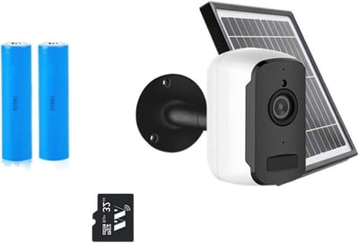 Beveiligingscamera - Outdoor Camera - Huisbewaking - Zonnepaneel Aangedreven - 1080P HD - Zwart