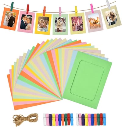 30 Stuks Papieren Fotolijsten met Klemmen en Jute Touwen voor Wanddecoratie