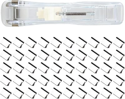Draagbare nietmachine - Papierklem klemhouder - Documenten organiseren - Bevestiging zonder krullen - 20-50 vellen - Transparant