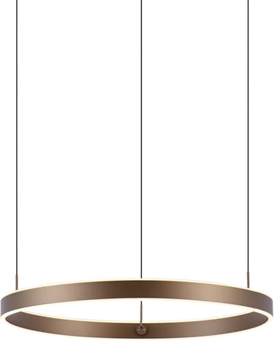 QAZQA titmus - Moderne Dimbare LED Hanglamp met Dimmer voor boven de eettafel | in eetkamer - 1 lichts - Ø 70 cm - Brons - Woonkamer