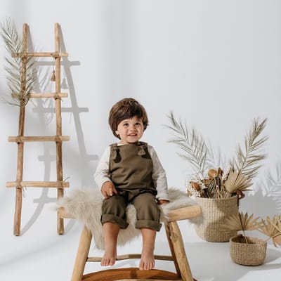 Colby Jumpsuit Kaki, Kids, Kinderkleding, Babykleding, Jumpsuit, Zuzu, Unisex,