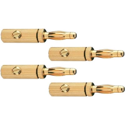 Oehlbach 3009 Luidsprekerconnector Stekker, recht Aantal polen: 1 Goud 4 stuk(s)