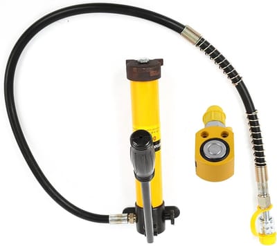Hydraulische Krik Set - Krachtige Hefset - Zwaar Werk - Gesplitste Pomp - 5 Ton - Rood