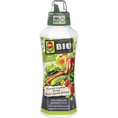 COMPO Bio Vloeibare Meststof Groenten & Fruit - biologisch - voor een rijke en smaakvolle oogst - fles 1 L