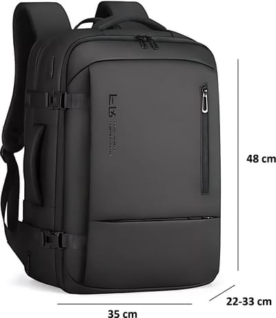 CarryQuest® - Multifunctionele Rugzak voor Heren - 20-35L Capaciteit - Hoogwaardige Nylon - Zwart