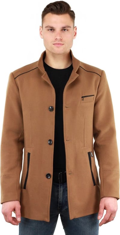 Versano John Heren Korte Mantel Manteljas Winterjas L - Camel