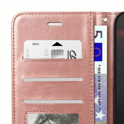 Mayaxess, Hoesje geschikt voor Xiaomi 17 Ultra - Wallet Case met Koord & Standaard, Champagneroze