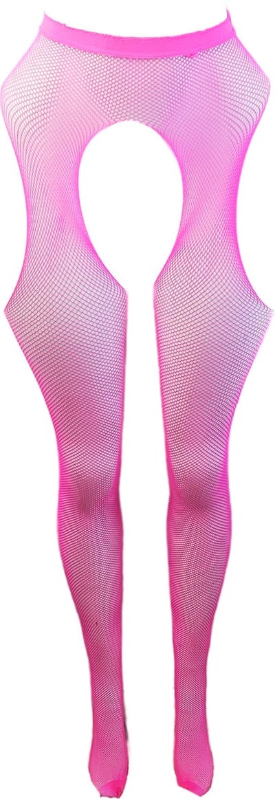 BamBella ® - Panty -Onesize - open kruis hoge kousen broek Dames - Onesize - sexy Erotische lingerie van kant roze