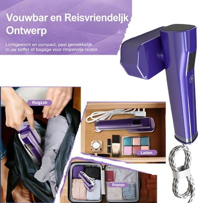 Draagbare Stoomreiniger - Compact Ontwerp met LCD Display, Ideaal voor Reizen en Huishoudelijk Gebruik