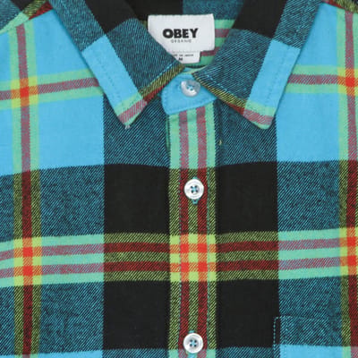 Orchard herenshirt met lange mouwen L/s geweven aqua multi