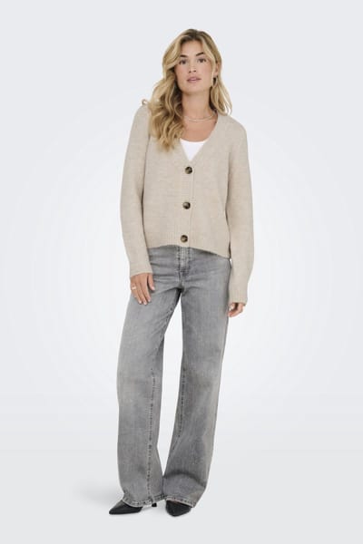 Only Vest Onlzoey L/s Regular Cardigan Knt No 15332549 Whitecap Gray/melange Dames Maat - XL