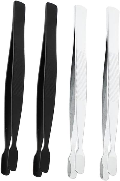 Stempelclip Pincetten - Fijne Tip - Hobby Verzamelen - Roestvrij Staal - 4 Stuks - Gemengde Kleur