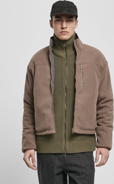 Urban Classics - Reversible Polar Fleece Jacket - S - Bruin