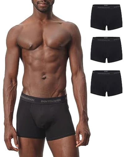 Boxershorts voor heren - Verpakking van 3 stuks - Comfortabele pasvorm - Zwart en zacht - Onderbroeken met elastische tailleband