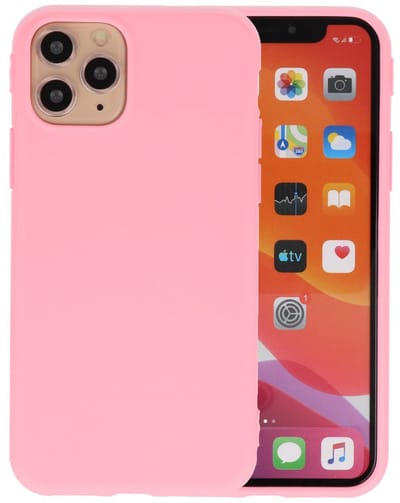 Premium Color Bescherming Telefoonhoesje - Backcover Hoesje - Achterkant Hoesje - Geschikt voor iPhone 11 Pro - Roze