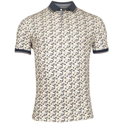 Baileys Polo Piqué Allover Brush Stroke Pattern Beige / male