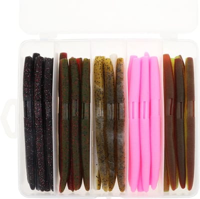 30 Stuks Zachte Plastic Aas Vissen Lure Set, Senko Wormen en Wacky Worm Rig Kit voor Baars, Forel en Snoekvangst