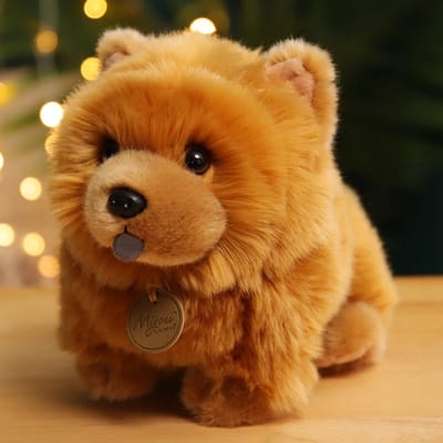 Nieuwe Chow Chow Hond Pluche Speelgoed Schattige Langharige Puppy Pop Cartoon Chow Chow Dier Knuffel Huis Decoratie Ornament Verjaardagscadeau 30X18cm brown