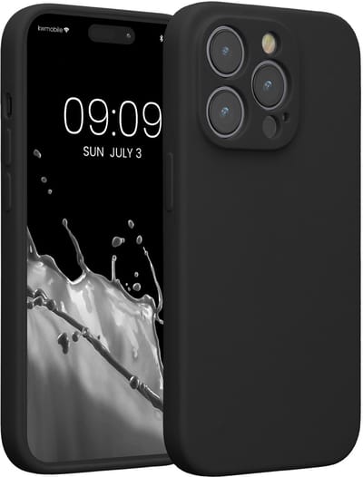 kwmobile telefoonhoesje geschikt voor Apple iPhone 14 Pro - TPU backcover met siliconen coating - Smartphone case in zwart