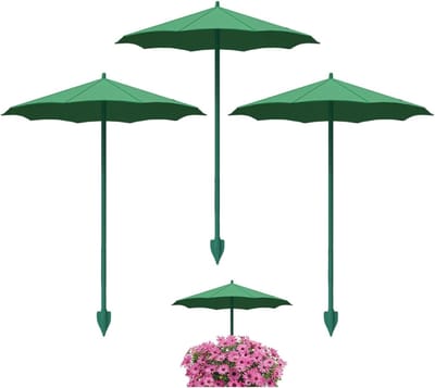 Planten Parasol Set - Bloempot Parasol - 3 stuks - UV Bescherming - 34 cm - Voor Planten en Zaailingen - Groen