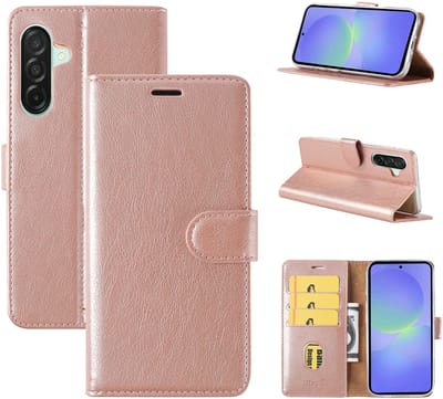 Hoesje Geschikt Voor Samsung Galaxy A36 Hoesje met Pasjeshouder - bookcase Portemonnee - Rosegoud