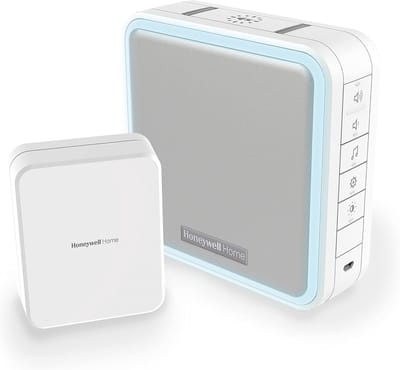 Draadloze Deurbel Kit - Bel met Omvormer - Bezoekers Melder - Lange Batterijduur - 12.6 cm breed - Wit
