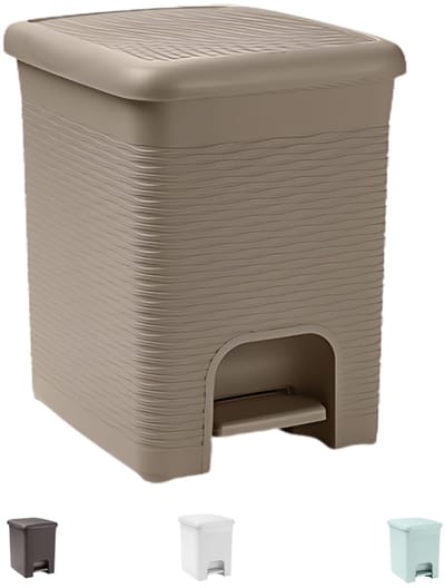 Pedaalemmer met Deksel - Vuilnisbak Badkamer - Afval Scheiden - Hygiënisch Pedaal - 16 Liter - Taupe
