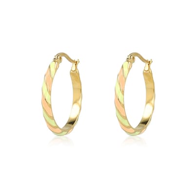 My Bendel - Vrolijke Goudkleurige Oorringen met Kleurrijke Epoxy Touch - met Luxe Cadeauverpakking | Sieraden Voor Dames