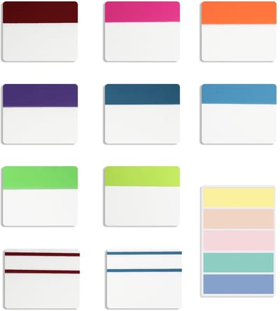 Dailygoods- Index-Tabs 300 Stuks - Zelfklevend - Herbruikbaar - Boekregister - Bladwijzers - Kleurrijke Markeringen - 21 Sets