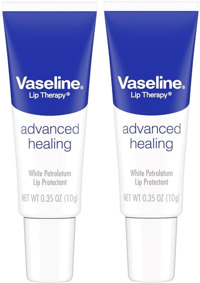 Vaseline Lip Therapy Advanced Healing Lip Protectant - Verzacht Gescheurde en Droge Lippen, Twin pack 20g