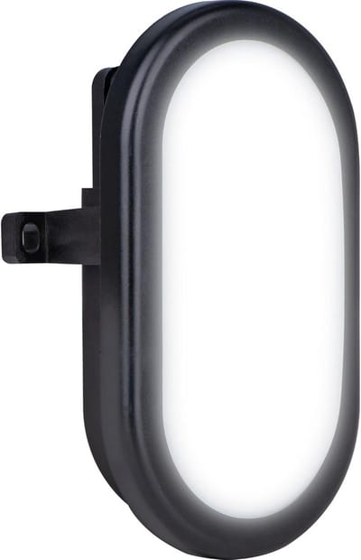 Ovale LED Opbouwlamp IP54 Zwart Kunststof voor Binnen en Buiten