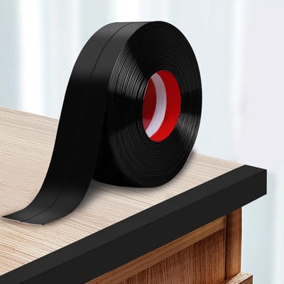 Decoratieve Zelfklevende Hoekbeschermers 6 cm x 13 m voor Muren en Deuren - Flexibele Plinten en Hoekprofielen voor Tegels en Meubels (Zwart)