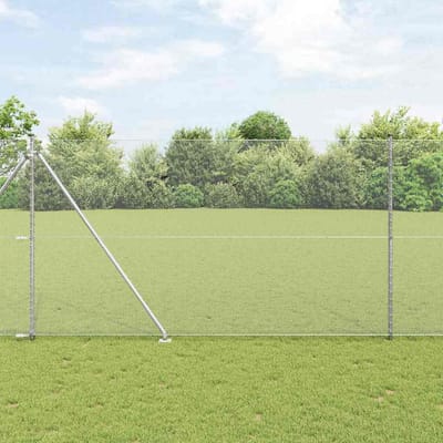 vidaXL - zeshoekig - gaasgek - met - palen - 10 - x - 1,5 - m - Gegalvaniseerd - staal